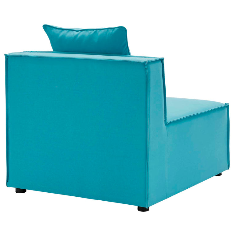 Saybrook Outdoor Patio Upholstered 4-Piece Sectional Sofa in Turquoise, EEI-4381-TUR