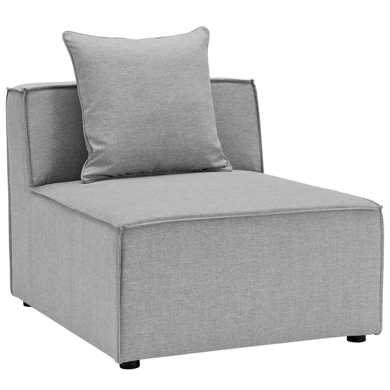 Saybrook Outdoor Patio Upholstered 5-Piece Sectional Sofa in Gray, EEI-4382-GRY