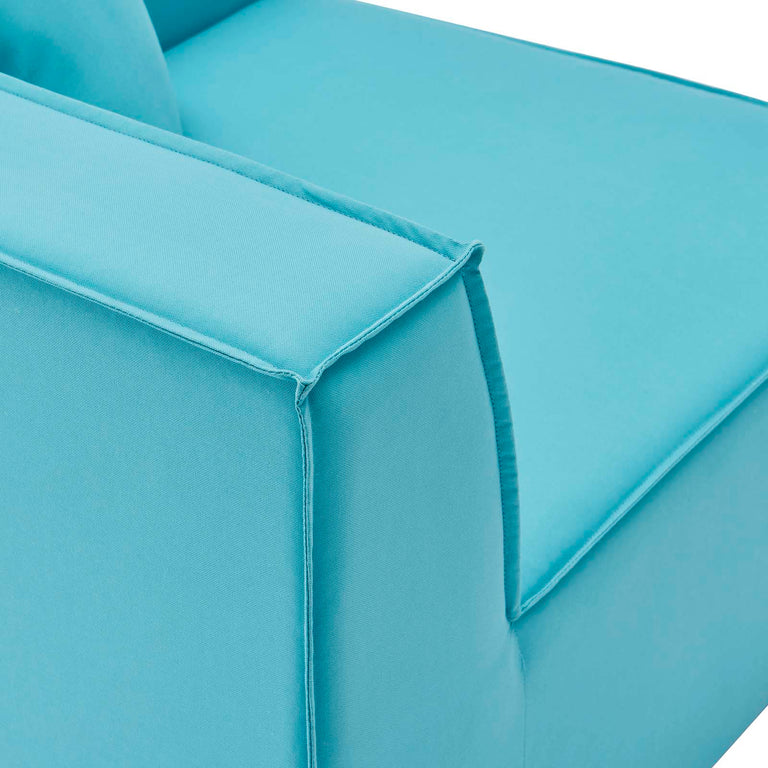 Saybrook Outdoor Patio Upholstered 5-Piece Sectional Sofa in Turquoise, EEI-4382-TUR