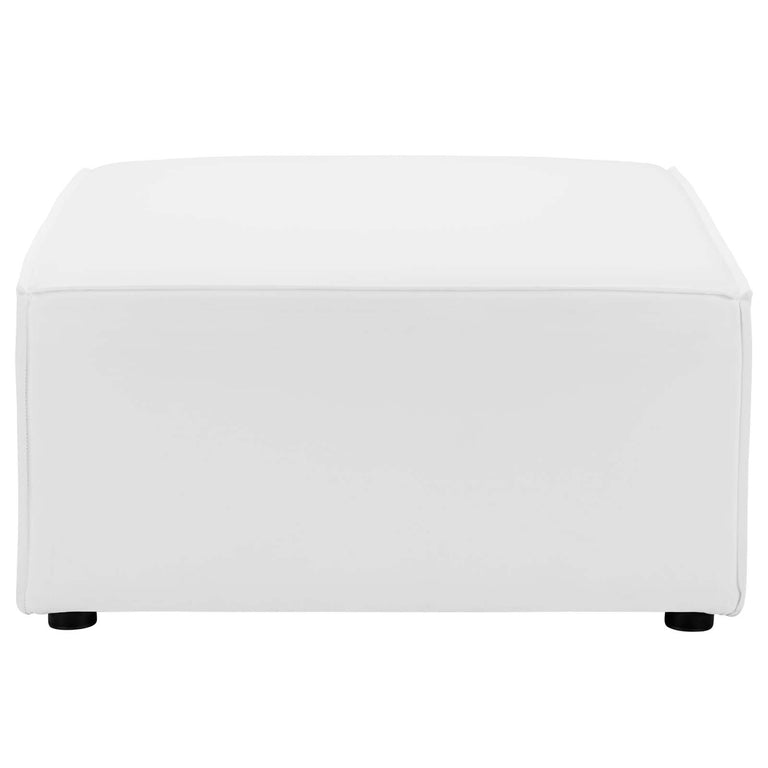Saybrook Outdoor Patio Upholstered 5-Piece Sectional Sofa in White, EEI-4382-WHI