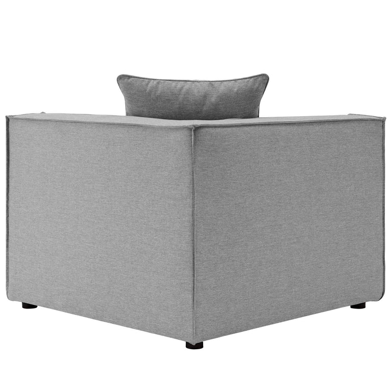 Saybrook Outdoor Patio Upholstered 5-Piece Sectional Sofa in Gray, EEI-4384-GRY