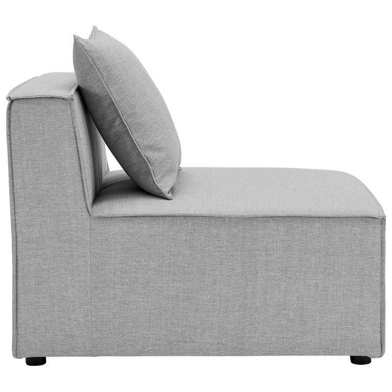 Saybrook Outdoor Patio Upholstered 5-Piece Sectional Sofa in Gray, EEI-4384-GRY