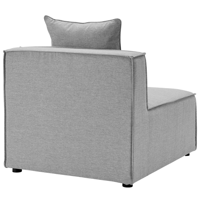 Saybrook Outdoor Patio Upholstered 5-Piece Sectional Sofa in Gray, EEI-4384-GRY