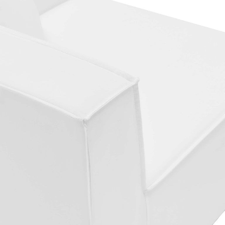 Saybrook Outdoor Patio Upholstered 5-Piece Sectional Sofa in White, EEI-4384-WHI