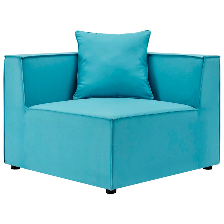 Saybrook Outdoor Patio Upholstered 6-Piece Sectional Sofa in Turquoise, EEI-4385-TUR