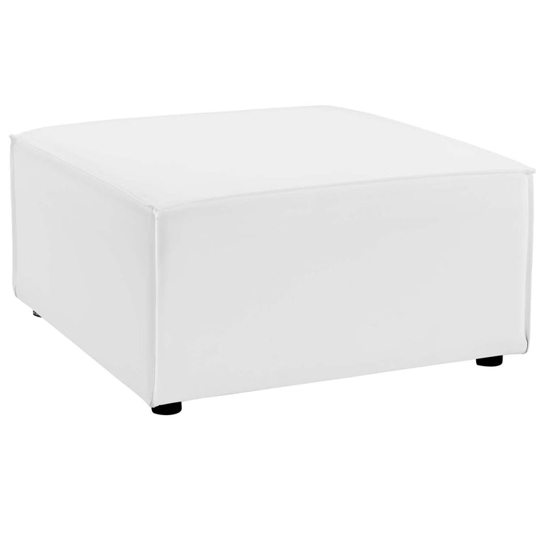 Saybrook Outdoor Patio Upholstered 7-Piece Sectional Sofa in White, EEI-4387-WHI