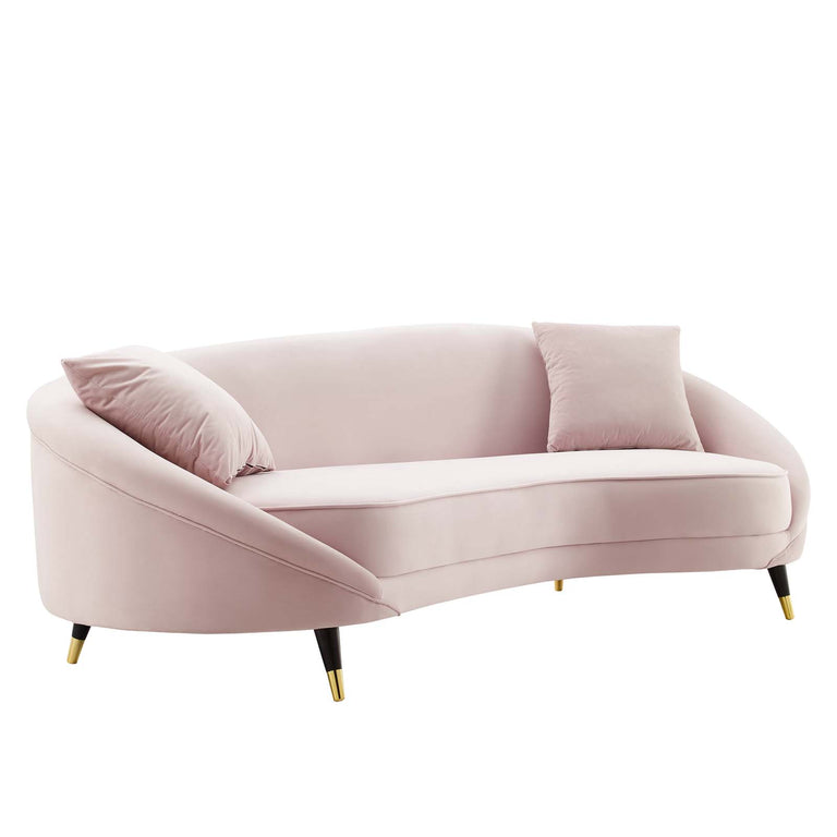 Echo Performance Velvet Sofa in Pink, EEI-4404-PNK