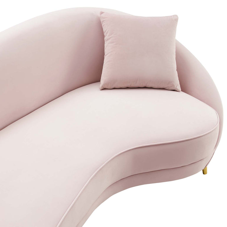 Echo Performance Velvet Sofa in Pink, EEI-4404-PNK