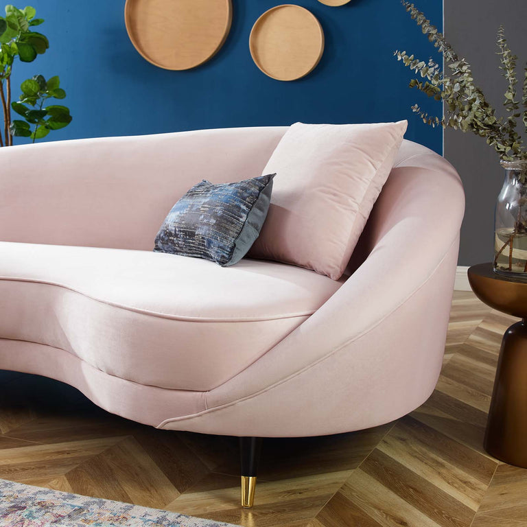 Echo Performance Velvet Sofa in Pink, EEI-4404-PNK