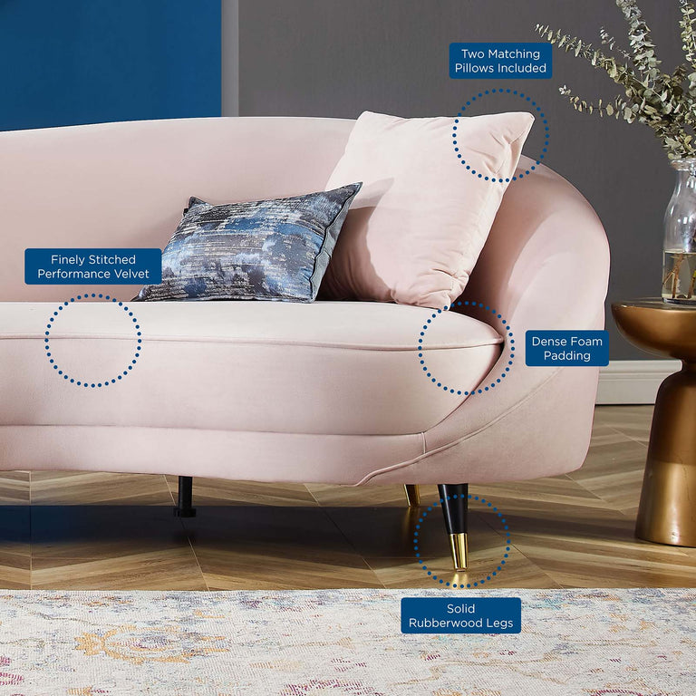 Echo Performance Velvet Sofa in Pink, EEI-4404-PNK