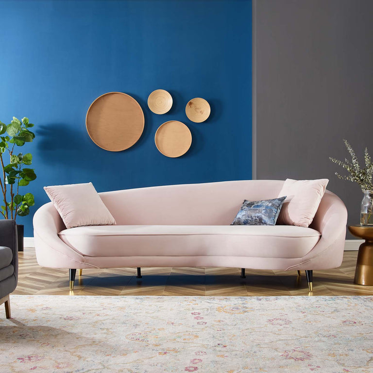 Echo Performance Velvet Sofa in Pink, EEI-4404-PNK