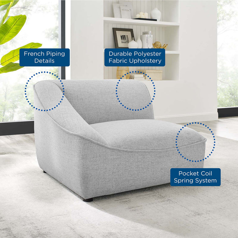Comprise Left-Arm Sectional Sofa Chair in Light Gray, EEI-4415-LGR