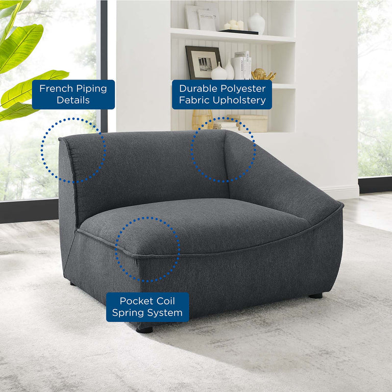 Comprise Right-Arm Sectional Sofa Chair in Charcoal, EEI-4416-CHA