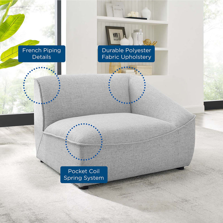 Comprise Right-Arm Sectional Sofa Chair in Light Gray, EEI-4416-LGR
