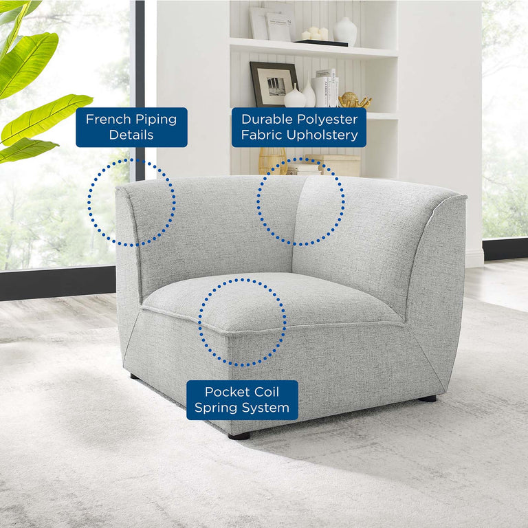 Comprise Corner Sectional Sofa Chair in Light Gray, EEI-4417-LGR