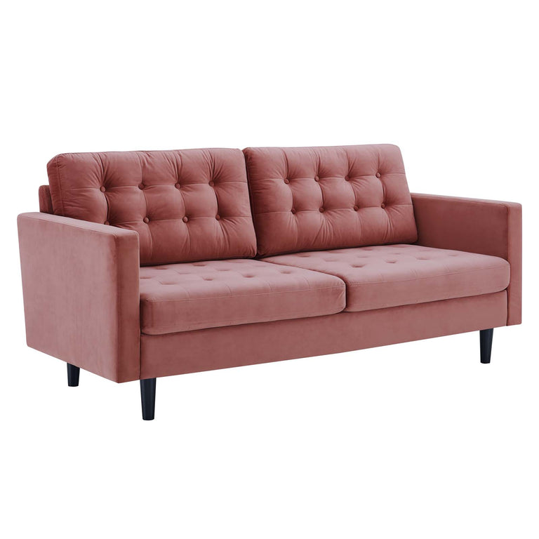 Exalt Tufted Performance Velvet Sofa in Dusty Rose, EEI-4444-DUS