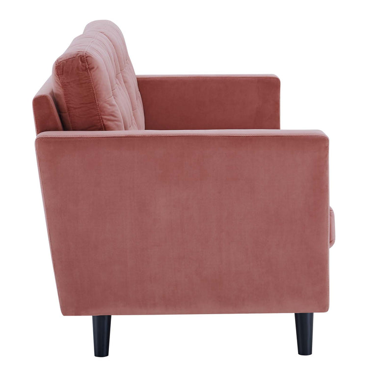 Exalt Tufted Performance Velvet Sofa in Dusty Rose, EEI-4444-DUS