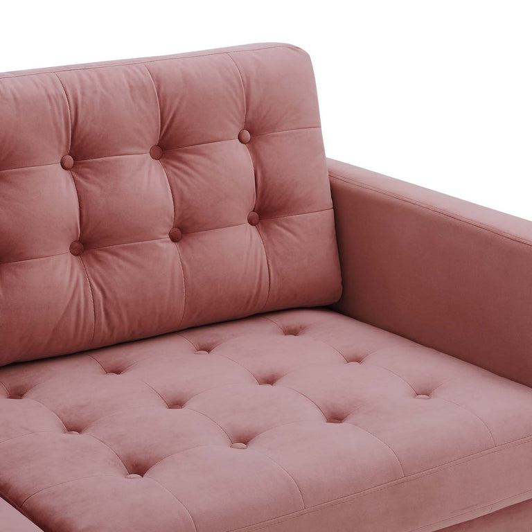 Exalt Tufted Performance Velvet Sofa in Dusty Rose, EEI-4444-DUS