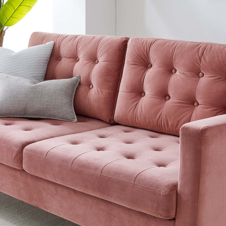 Exalt Tufted Performance Velvet Sofa in Dusty Rose, EEI-4444-DUS