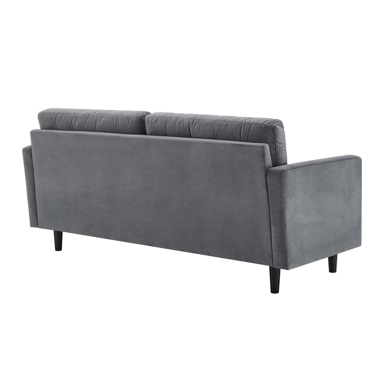 Exalt Tufted Performance Velvet Sofa in Gray, EEI-4444-GRY