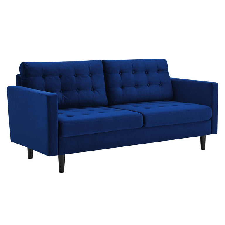 Exalt Tufted Performance Velvet Sofa in Navy, EEI-4444-NAV