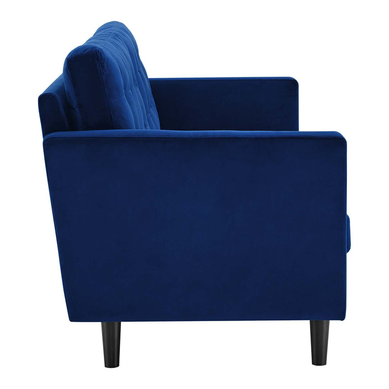 Exalt Tufted Performance Velvet Sofa in Navy, EEI-4444-NAV