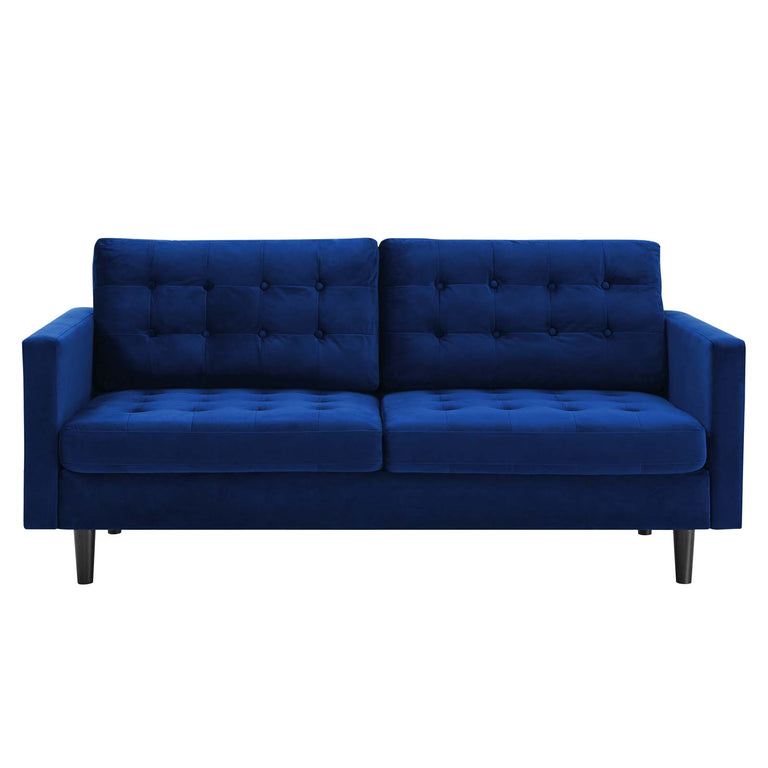 Exalt Tufted Performance Velvet Sofa in Navy, EEI-4444-NAV