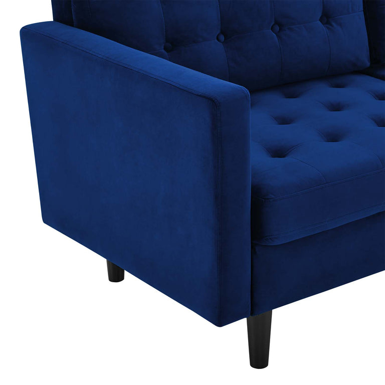 Exalt Tufted Performance Velvet Sofa in Navy, EEI-4444-NAV