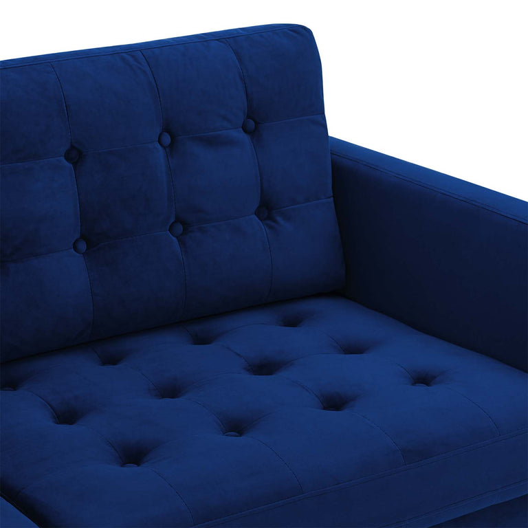 Exalt Tufted Performance Velvet Sofa in Navy, EEI-4444-NAV