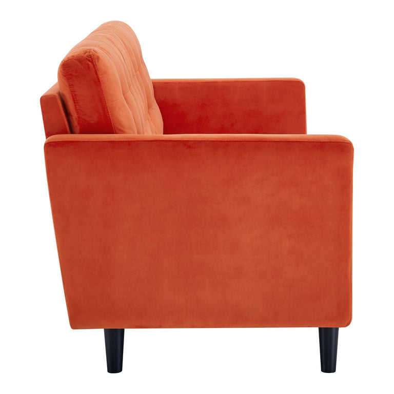 Exalt Tufted Performance Velvet Sofa in Orange, EEI-4444-ORA
