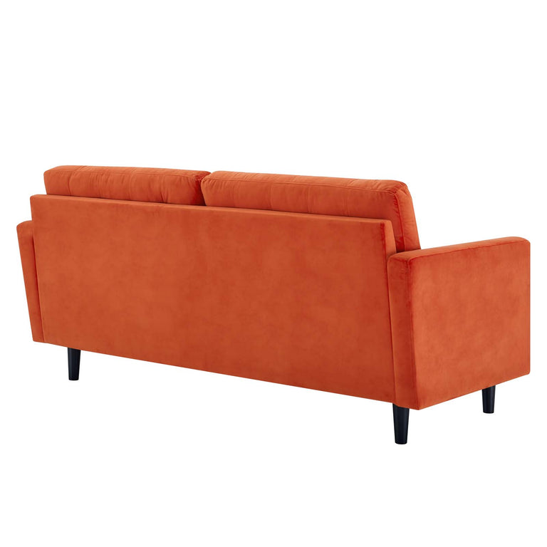 Exalt Tufted Performance Velvet Sofa in Orange, EEI-4444-ORA