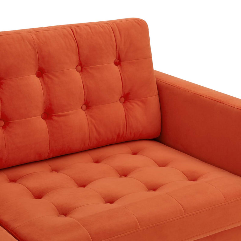 Exalt Tufted Performance Velvet Sofa in Orange, EEI-4444-ORA