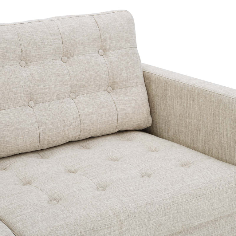 Exalt Tufted Fabric Sofa in Beige, EEI-4445-BEI