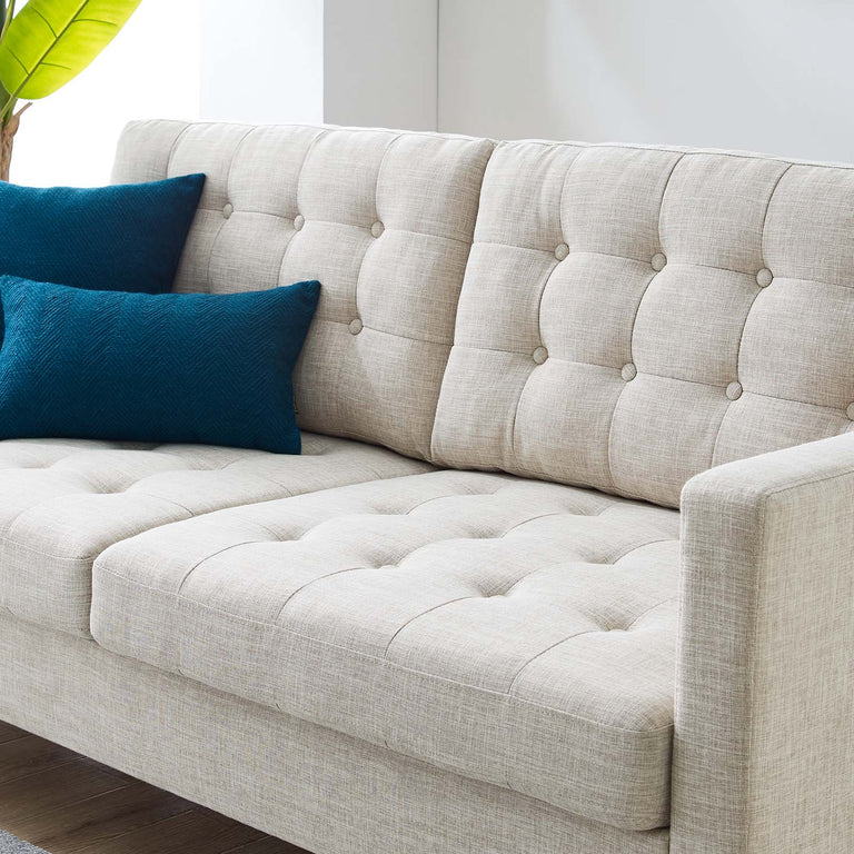 Exalt Tufted Fabric Sofa in Beige, EEI-4445-BEI