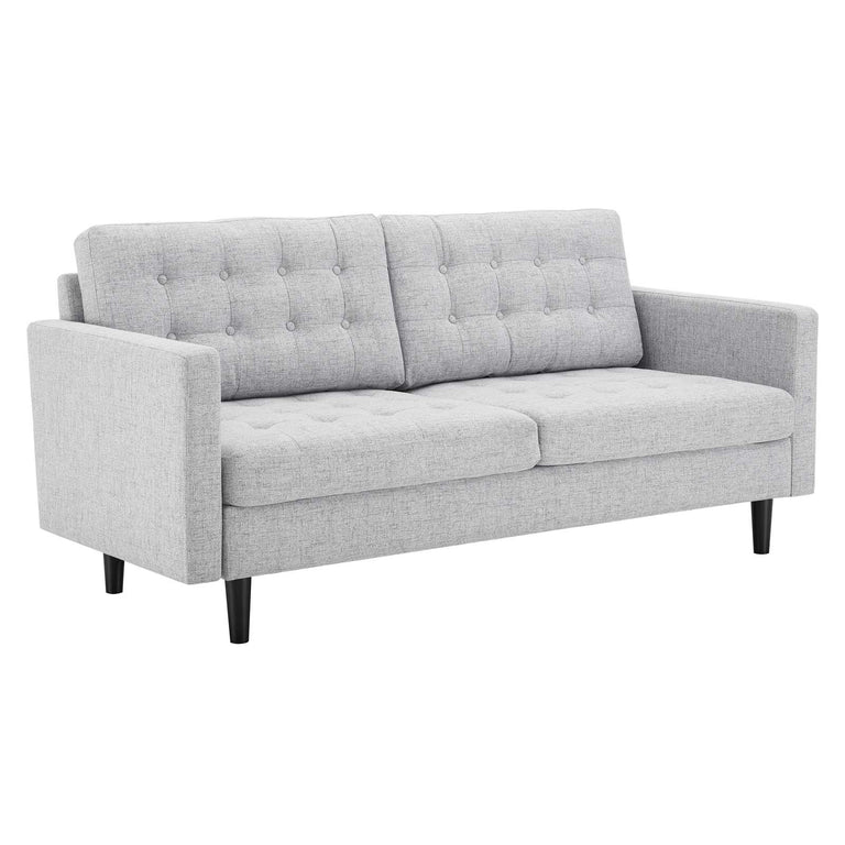 Exalt Tufted Fabric Sofa in Light Gray, EEI-4445-LGR