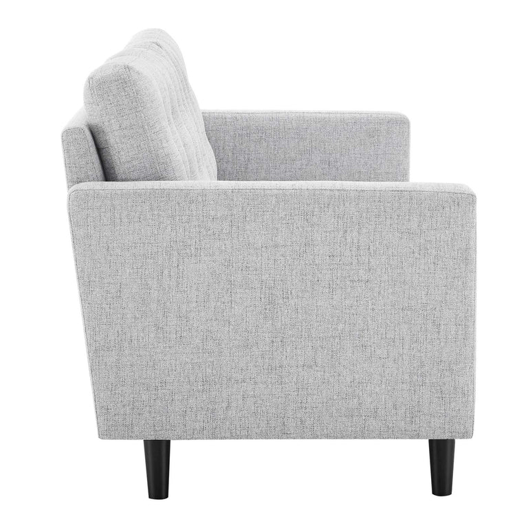 Exalt Tufted Fabric Sofa in Light Gray, EEI-4445-LGR