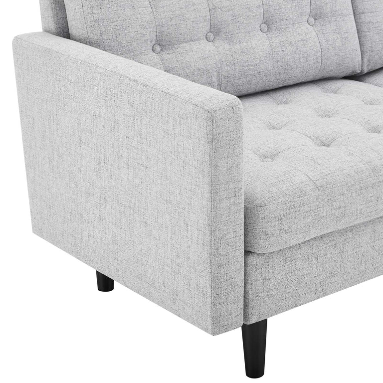 Exalt Tufted Fabric Sofa in Light Gray, EEI-4445-LGR