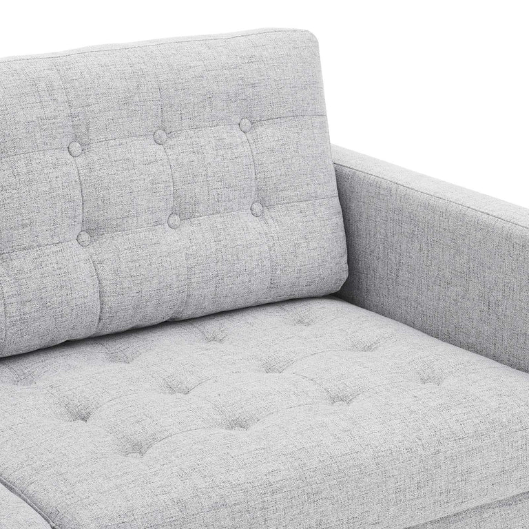 Exalt Tufted Fabric Sofa in Light Gray, EEI-4445-LGR