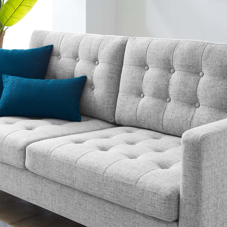 Exalt Tufted Fabric Sofa in Light Gray, EEI-4445-LGR