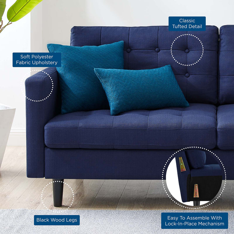 Exalt Tufted Fabric Sofa in Royal Blue, EEI-4445-ROY