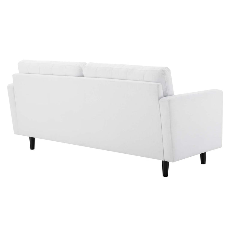 Exalt Tufted Fabric Sofa in White, EEI-4445-WHI