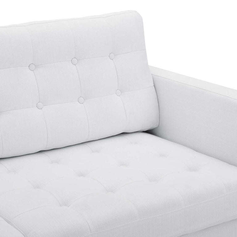 Exalt Tufted Fabric Sofa in White, EEI-4445-WHI