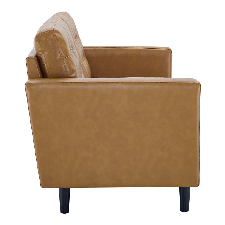 Exalt Tufted Vegan Leather Sofa in Tan, EEI-4446-TAN