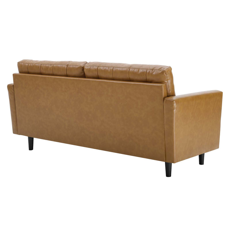 Exalt Tufted Vegan Leather Sofa in Tan, EEI-4446-TAN