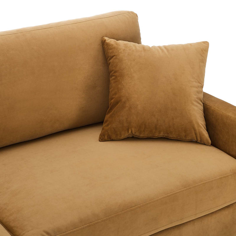 Juliana Performance Velvet Sofa in Cognac, EEI-4447-COG