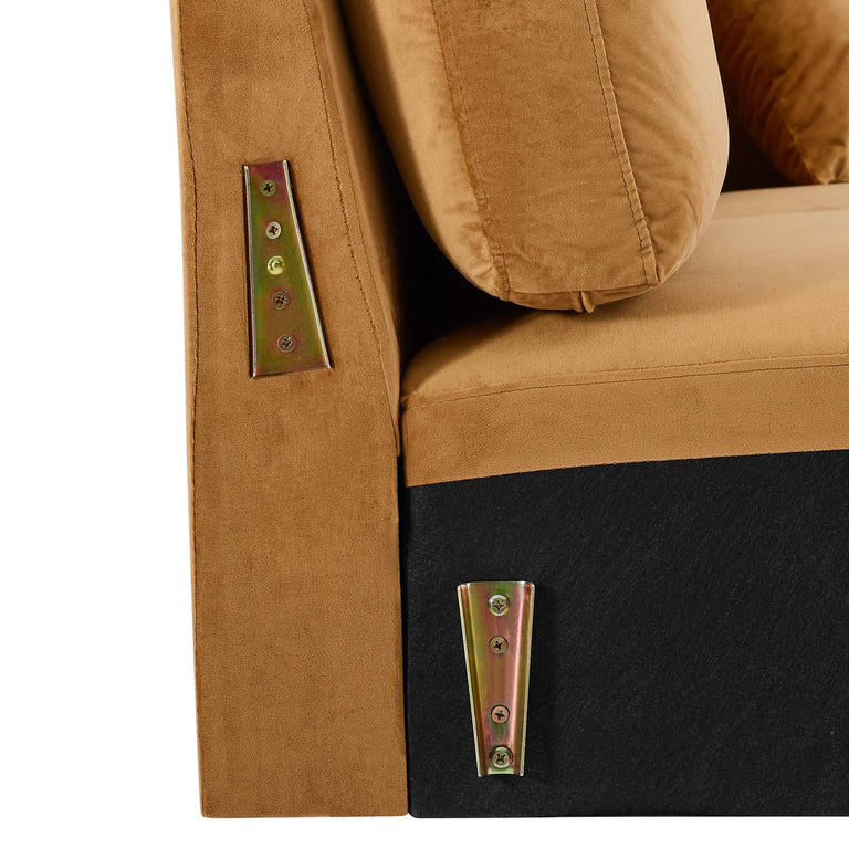 Juliana Performance Velvet Sofa in Cognac, EEI-4447-COG