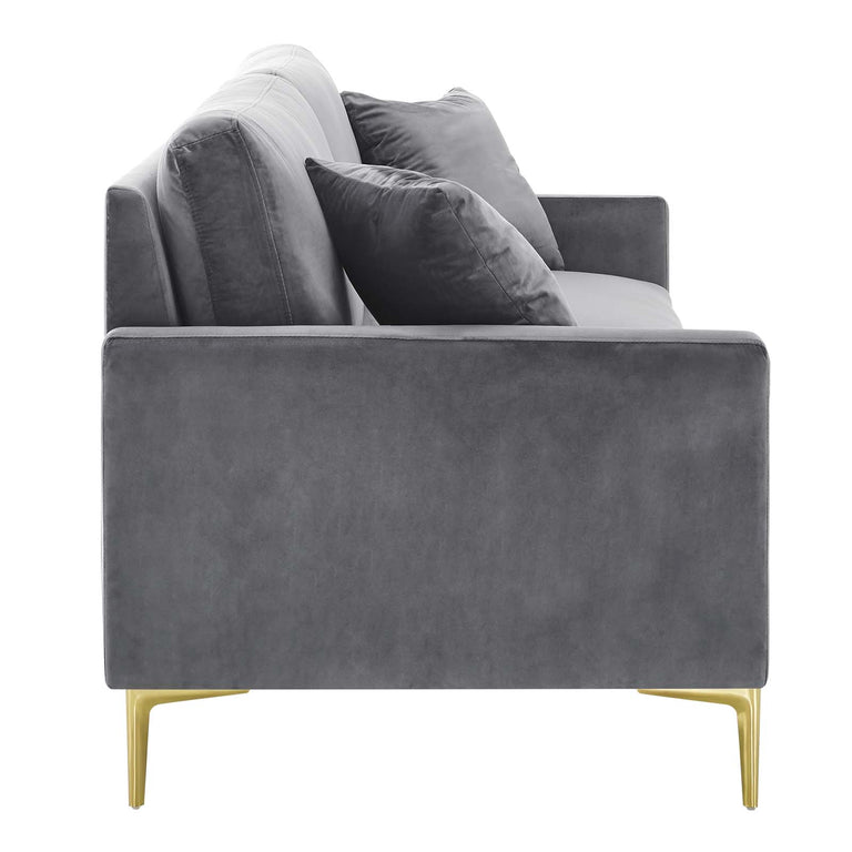 Juliana Performance Velvet Sofa in Gray, EEI-4447-GRY