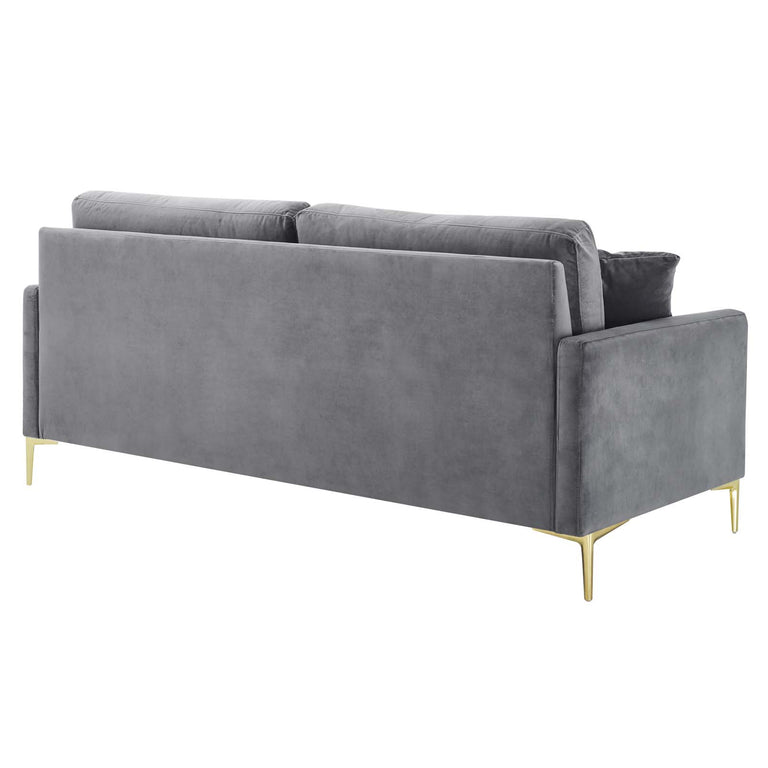 Juliana Performance Velvet Sofa in Gray, EEI-4447-GRY