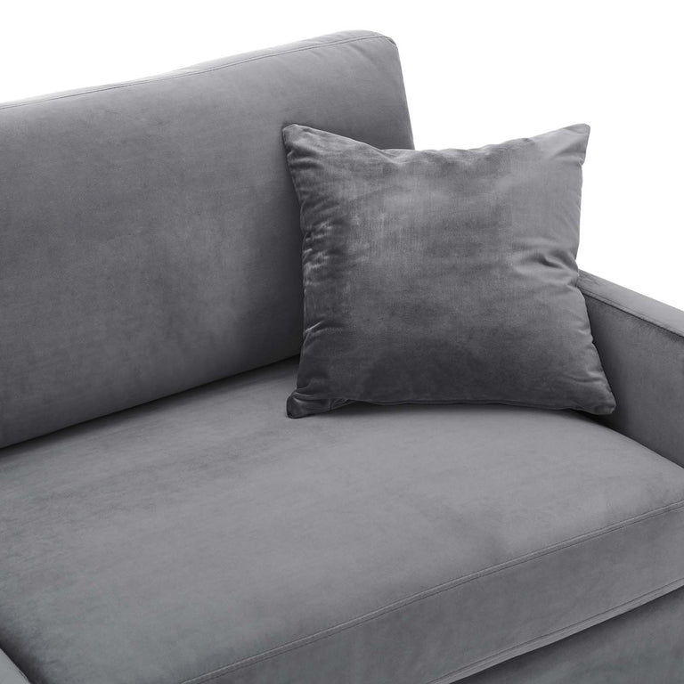 Juliana Performance Velvet Sofa in Gray, EEI-4447-GRY
