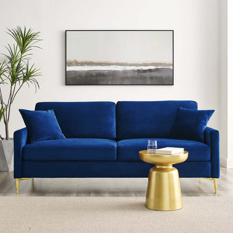 Juliana Performance Velvet Sofa in Navy, EEI-4447-NAV